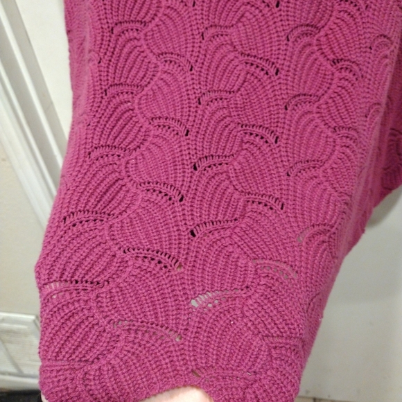 Andree By Unit Women's Fuchsia Batwing Sleeve Off Shoulder Pullover Sweater Top - Picture 8 of 8